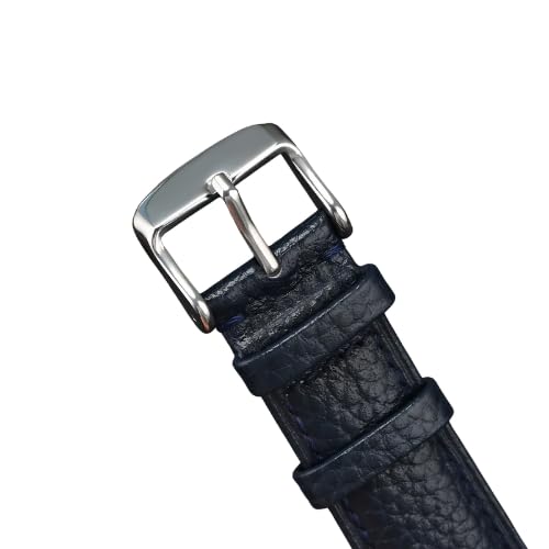 Flat Grain Leather Watch Strap With Quick Release Spring Bars And Tang Buckle