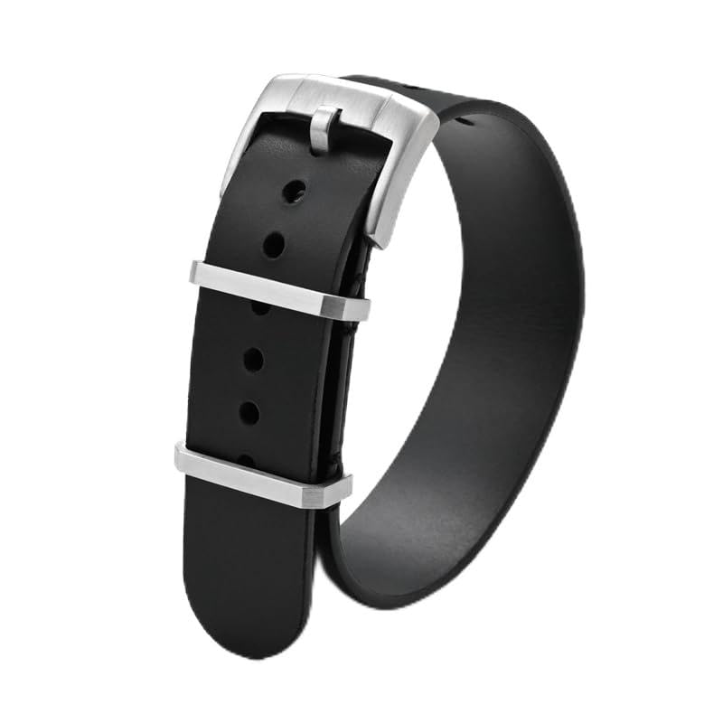Leather Nato Watch Strap With Springbars And Tang Buckle