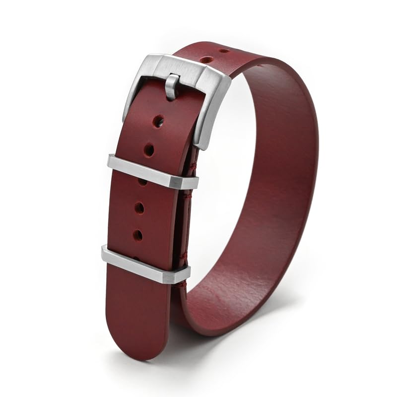 Leather Nato Watch Strap With Springbars And Tang Buckle