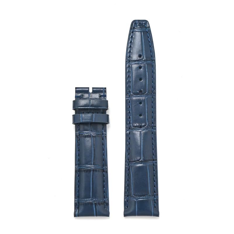 Crocodile Leather Watch Strap with Stainless Steel Deployant Clasp and Spring Bars