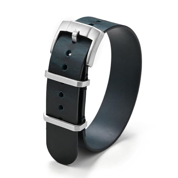 Leather Nato Watch Strap With Springbars And Tang Buckle