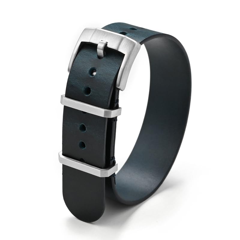 Leather Nato Watch Strap With Springbars And Tang Buckle