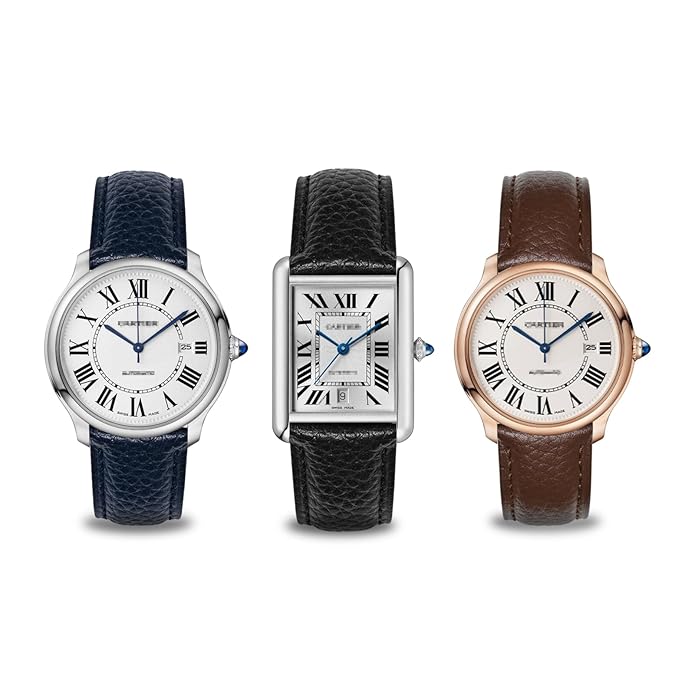 Flat Grain Leather Watch Strap With Quick Release Spring Bars And Tang Buckle