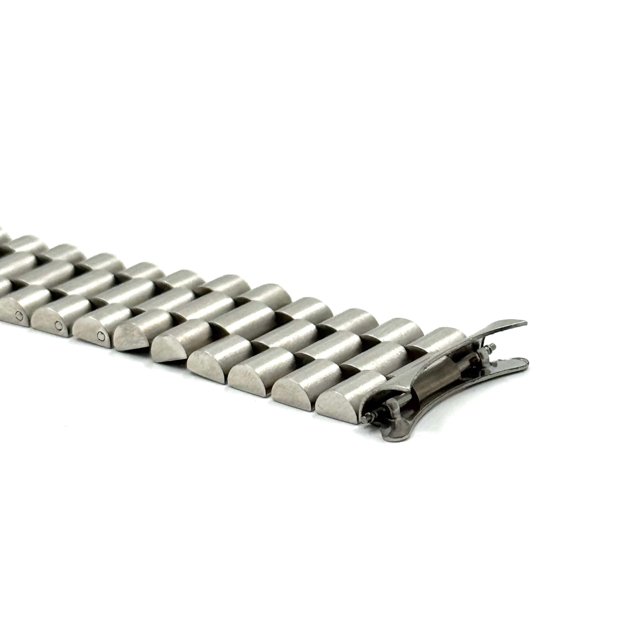 President Watch Bracelet with Curved Endlinks Brushed Stainless Steel (Silver)