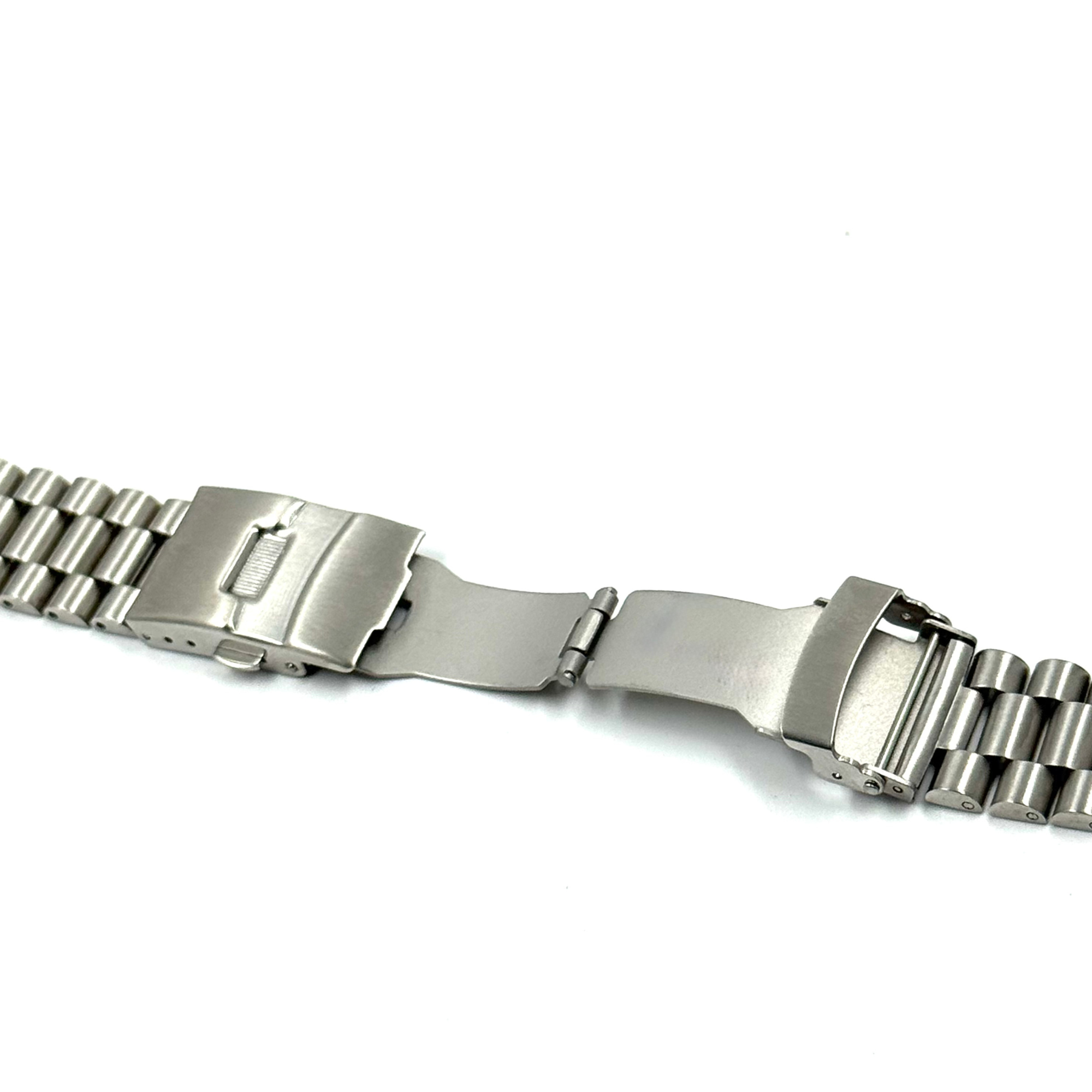 President Watch Bracelet with Curved Endlinks Brushed Stainless Steel (Silver)